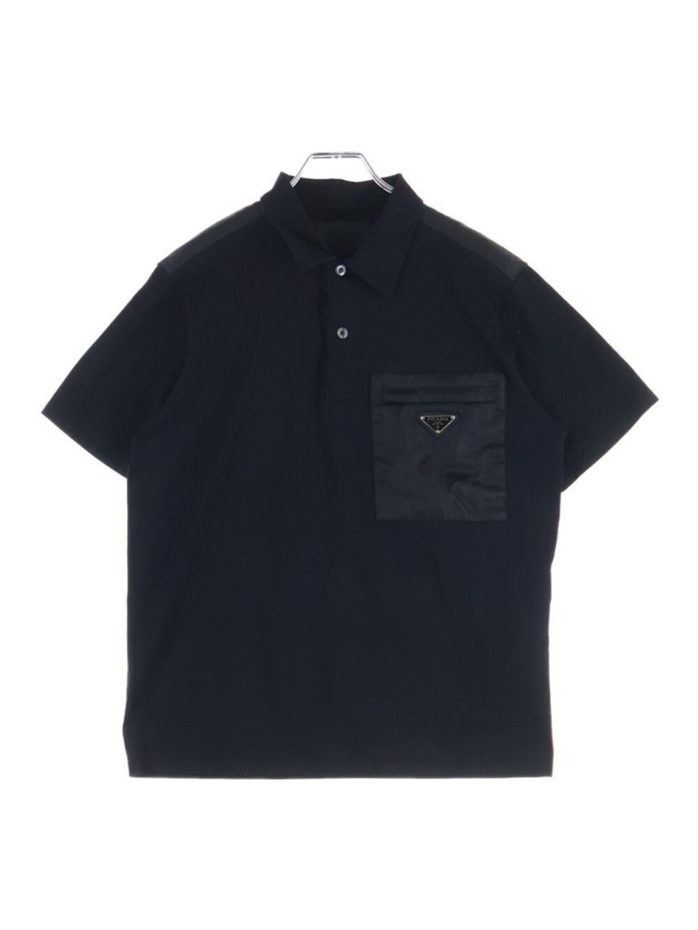 Prada Re-Nylon Front Pocket Polo Shirt Black CN 180/96 M